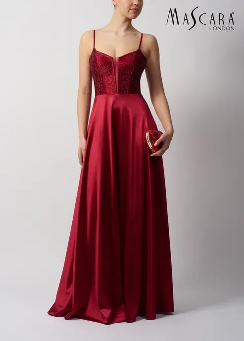 Women Wearing Mascara Red Dress