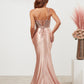 Back view of Angel Forever AF6442 rose gold evening dress