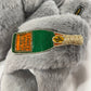 Laines London grey fluffy slippers with champagne brooch